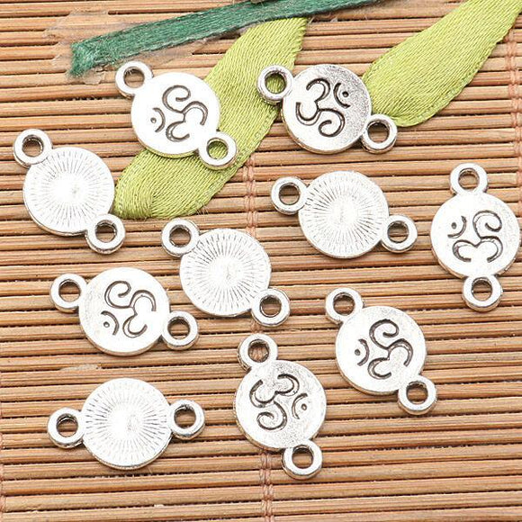 100pcs tibetan silver color  buddha symbol conector design  H2178