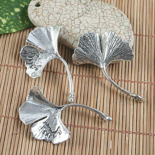 5pcs antiqued silver leaf design pendant charm G1093