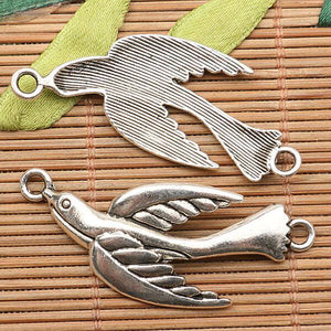 6Pcs  tibetan silver tone peace dove design  connector H0917