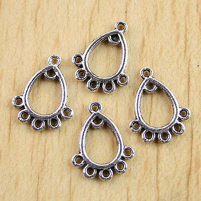 70Pcs Tibetan silver ornate feet charm connector h0717