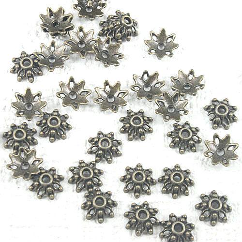 80pcs antiqued bronze color hollow flower design bead caps  H3000-1