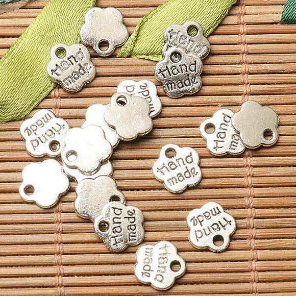 200pcs dark silver color Hand made lettering  charms  EF2700