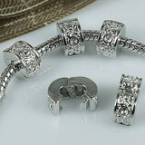 Multi-styles 18KGP EUROPEAN STOPPER CLIP/LOCKS BEADS FINDINGS FIT BRACELET