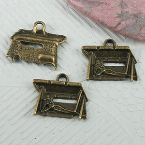 12pcs antiqued bronze color pattern charms EF0657