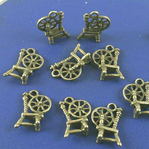 20pcs antiqued bronze SPINNING WHEEL pendant charm G970