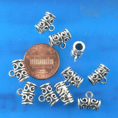 20pcs antiqued silver pattern pendant /bail G1454
