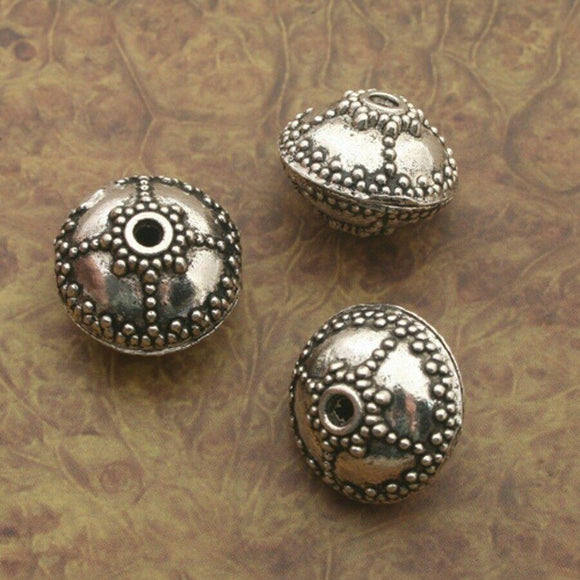 6pcs Tibetan silver color dots 2sided spacer bead  X0216