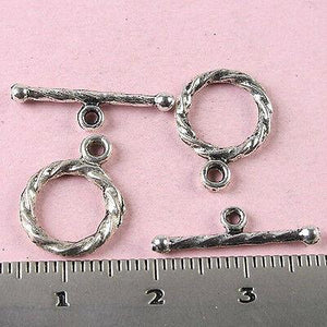 24sets Tibetan silver curved toggle clasps h1589