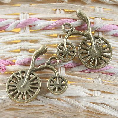 6pcs antiqued bronze bicycle design pendant charm G651