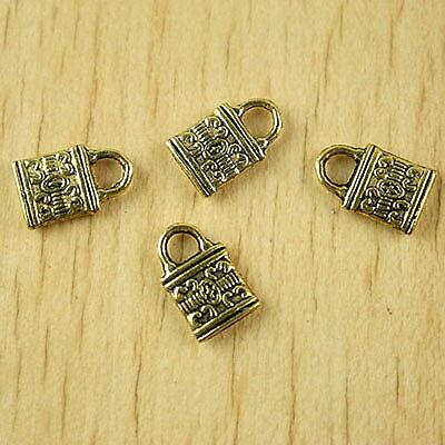 30pcs dark gold-tone 2sided lock charms h2010