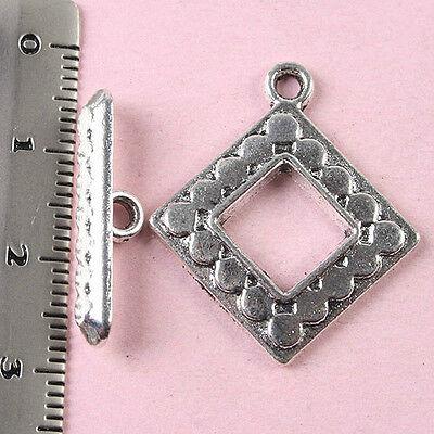 8sets tibetan silver diamond toggle clasps h1538