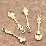 Two colors to choose floral spoon and fork design charms jewery making