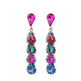 Fashion Jewelry Stud Earring Colorfull Diamond water drop Long Earring