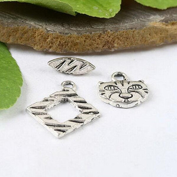 8sets Tibetan silver toggle clasp charms h0733