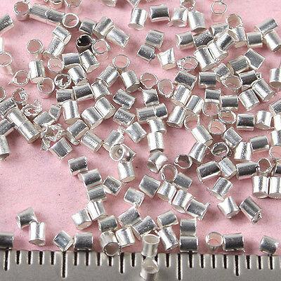 1500pcs 1.5mm silver-tone Crimp Tubes finding beads h0475