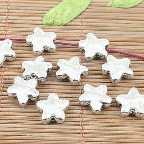 15Pcs Tibetan silver tone 2sided star spacer beads EF0151