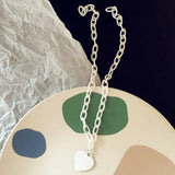 Jewelry Necklace Love Heart pendant Candy Color Chains multilayer Necklace