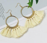 Fashion Bohemian Earrings Hook Tassel Fringe Boho Dangle Earrings Jewelry 1 Pair
