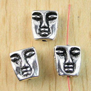 10pcs tibetan silver crafted man-face beads h0935