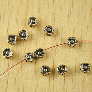 60pcs dark gold-tone flower spacer beads h2039