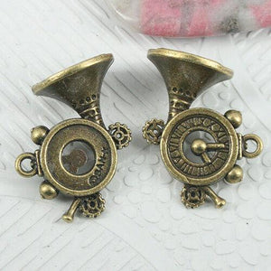 6pcs antiqued bronze color music instrument design charms EF0812