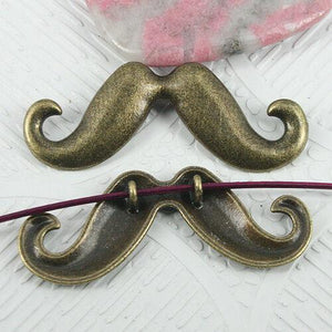 6pcs antiqued bronze color moustachio design charms EF0813