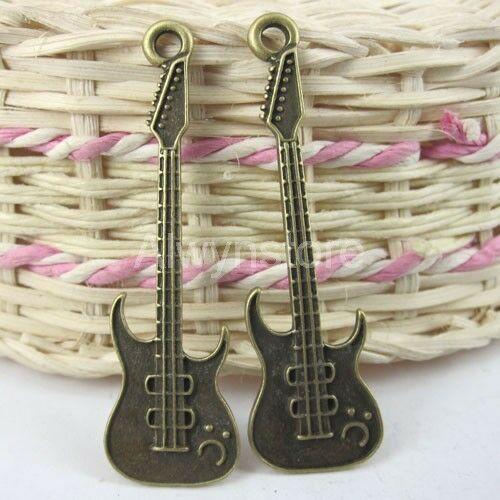 4pcs antiqued Bronze Guitar /Bass Drop Pendant G207