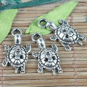 14pcs tibetan silver color turtle design charms EF0228