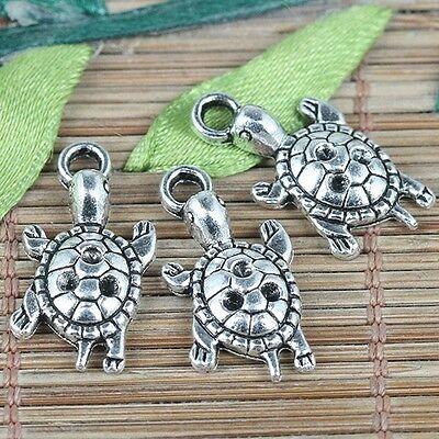 14pcs tibetan silver color turtle design charms EF0228