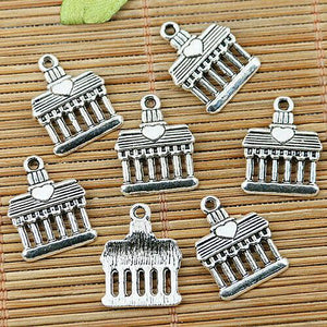 20pcs Tibetan silver palace charm pendants EF1301