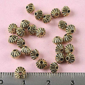50PCS dark gold tone texture spacer beads h1773