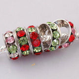 PICK !Multi-styles Crystals European Big Hole Spacer Beads DIY making bracelet