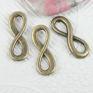 16pcs antiqued bronze curved NO.8 connector for bracelet making EF0873