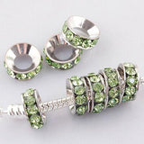 PICK !Multi-styles Crystals European Big Hole Spacer Beads DIY making bracelet