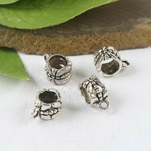 30pcs Tibetan silver color crafted pattern bail connector  h0871