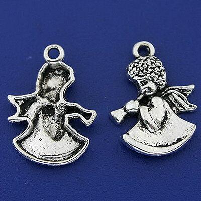 8pcs dark silver tone angel charms h3217