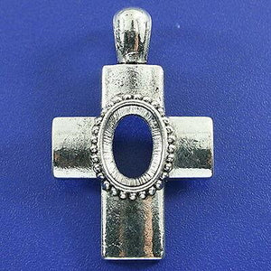 2pcs Tibetan silver cross pendants/charms h3075