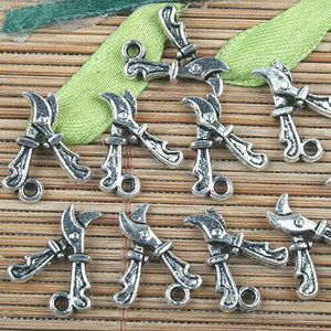 Alloy metal Tibetan Silver color shears design charms 30pcs EF0139