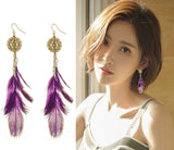 Fashion Jewelry Hook Earring feather Long tassel Earring