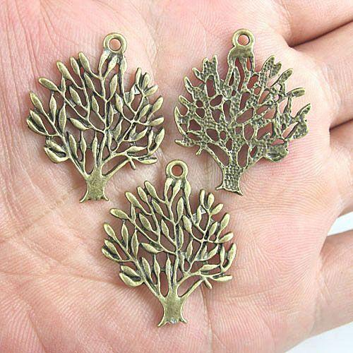 10pcs antiqued bronze color  peace tree charms EF3405