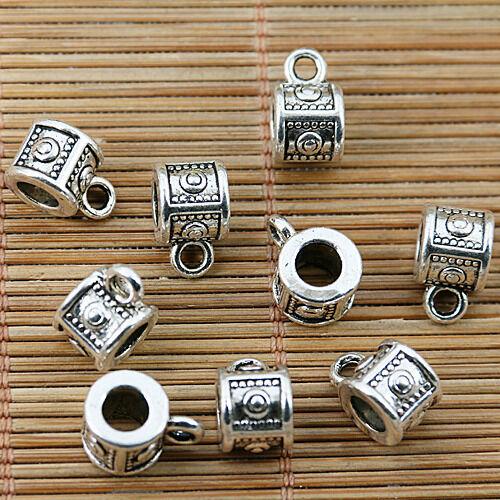 30pcs Tibetan silver color dots bail connectors fidnings EF1822