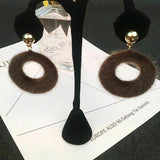 Fashion Jewelry Stud Earring Soft fuzzy Round Earring Lovely Fur Earring