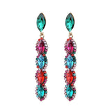 Fashion Jewelry Stud Earring Colorfull Diamond Long Earring