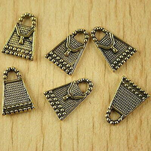 40pcs dark gold-tone handbag charms h2132