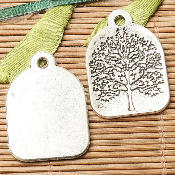 8pcs dark silver color tree pattern drop  pendant charms  EF2835