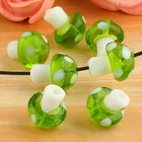 10pc Fashion Jewelry  Colorful Lampwork Mushroom Glass Spacer  Beads Charm Findings