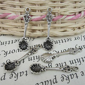 Two colors to choose floral spoon and fork design charms jewery making