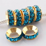 PICK !Multi-styles Crystals European Big Hole Spacer Beads DIY making bracelet