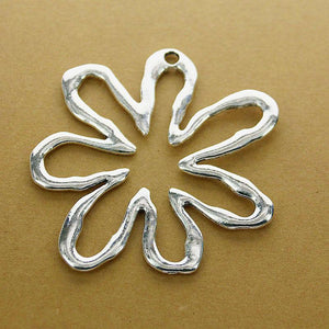 2pcs Tibetan silver color hollow flower design  charms  h0909