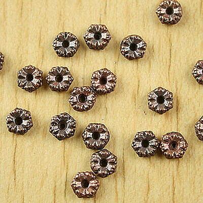 80pcs antiqued copper color flower design spacer beads h1830